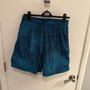 Blue louis vuitton swim trunks 32 waist
